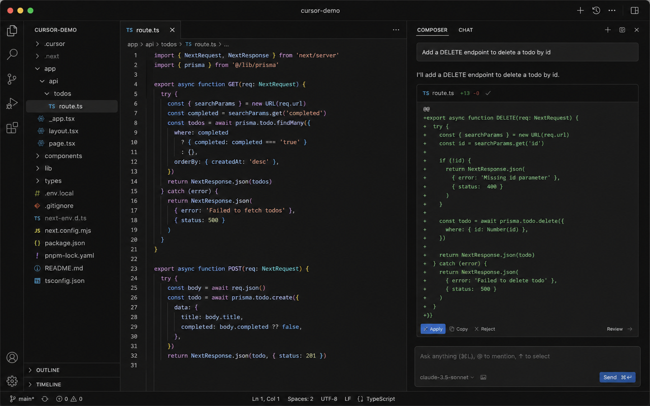 Cursor AI code editor product screenshot