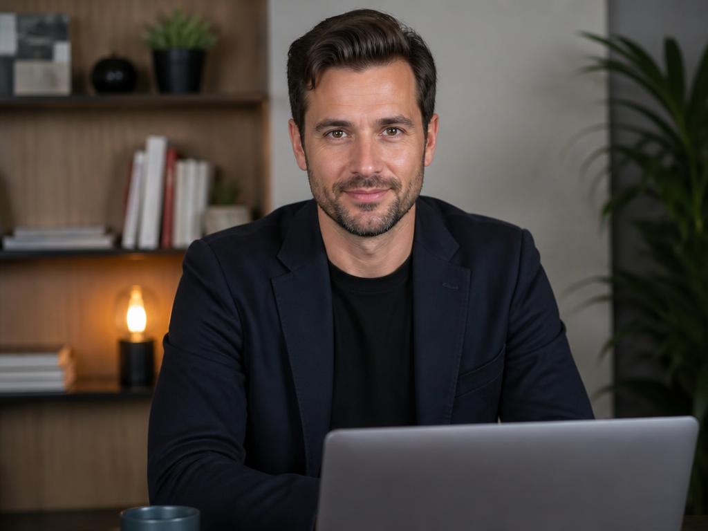 Tipped interviewer on a live video call